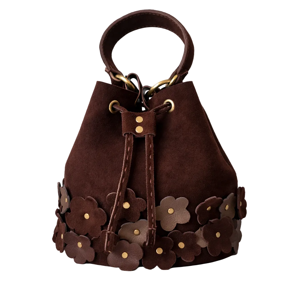 Floral Bucket Bag - Choco Brown